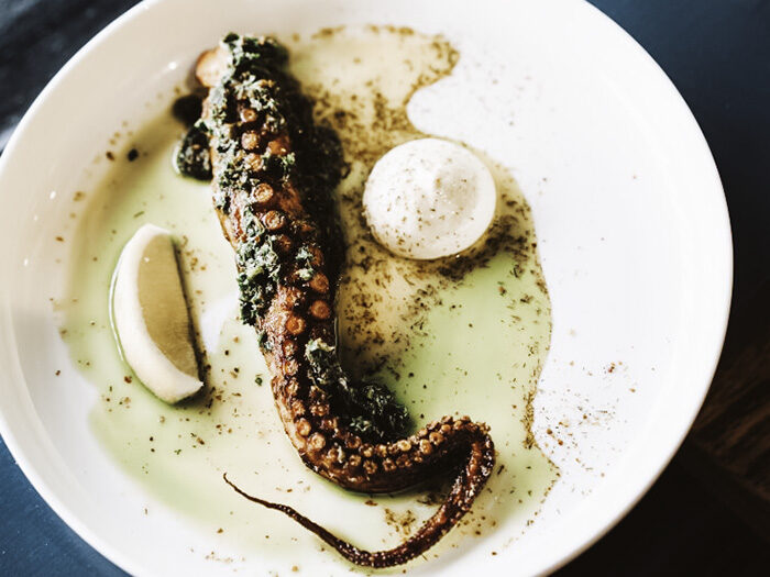 Gerecht met octopus bij sjefietshe amsterdam