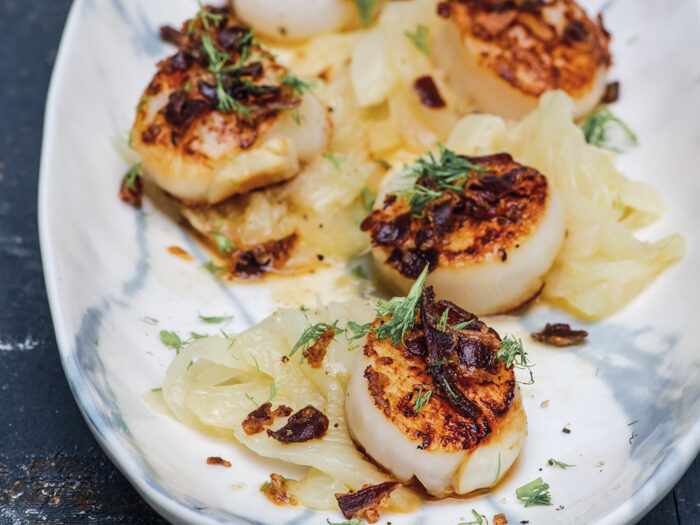 Recept sint jacobsschelp venkel en pancetta