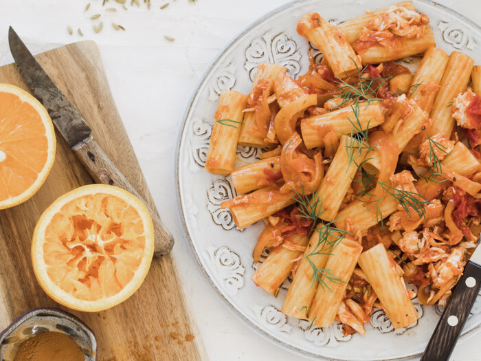 de lekkerste pasta recepten voor ieder seizoen, Italiaanse pasta recepten - rigatoni krab