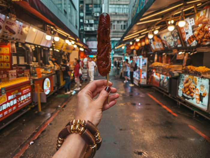 Best streetfood in Taiwan, What to eat in Taiwan, gerechten proeven Taiwan, Taiwanese sausage